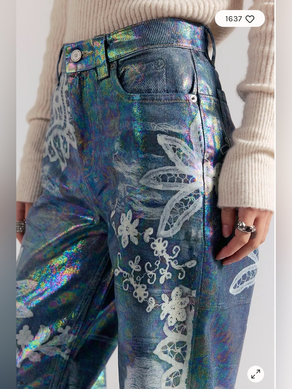 We The Free Tinsley Printed High-Rise Illusions Jeans